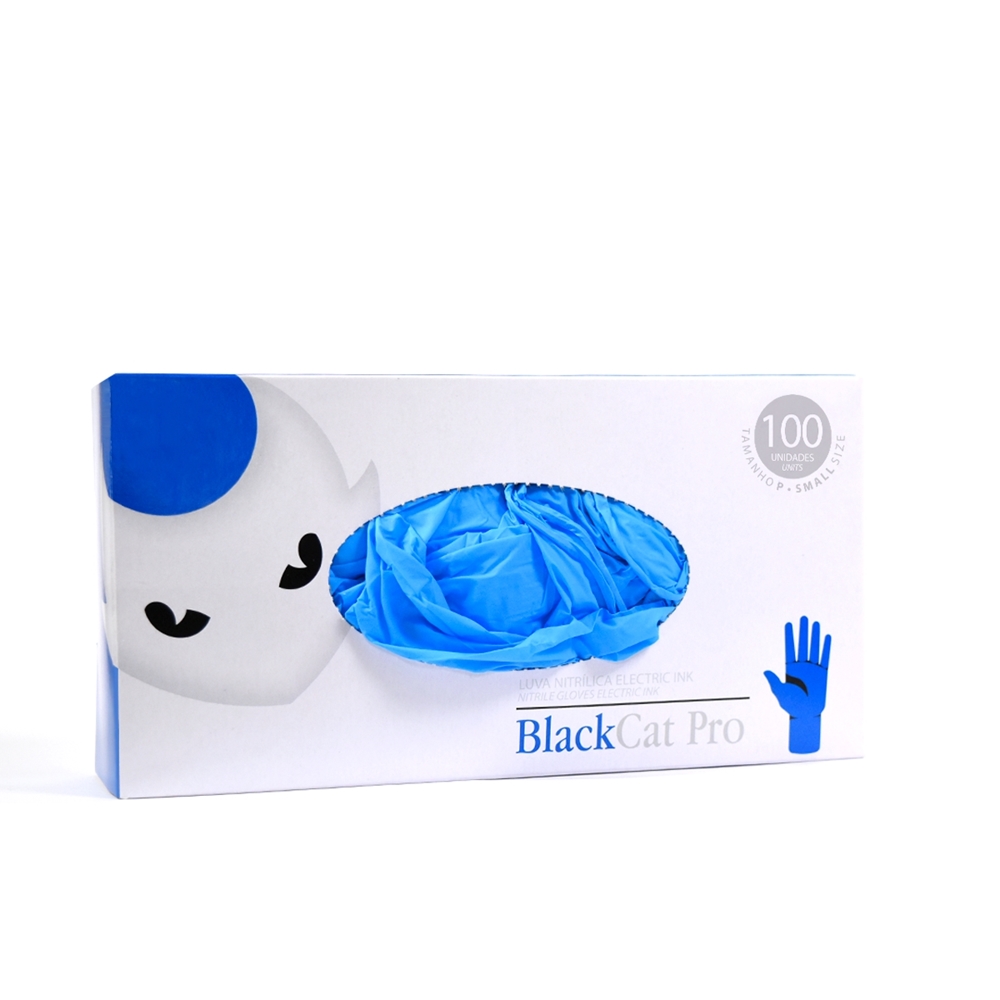 Luva Nitrílica Electric Ink Isenta de Pó - Azul